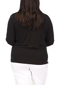 Plus Solid Chain Cutout Top