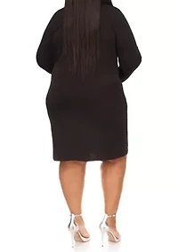 Plus Ring Cutout Long Sleeve Dress