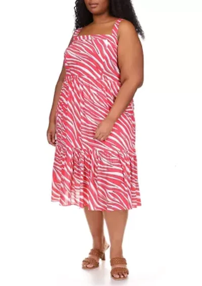 Plus Zebra Midi Dress