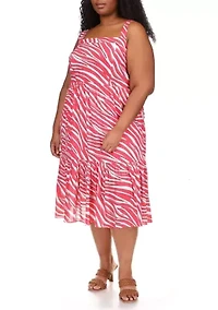 Plus Zebra Midi Dress