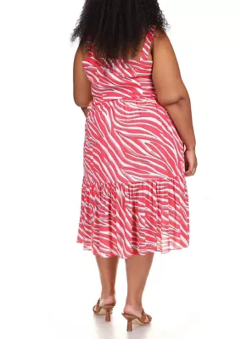 Plus Zebra Midi Dress