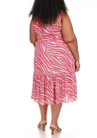 Plus Zebra Midi Dress