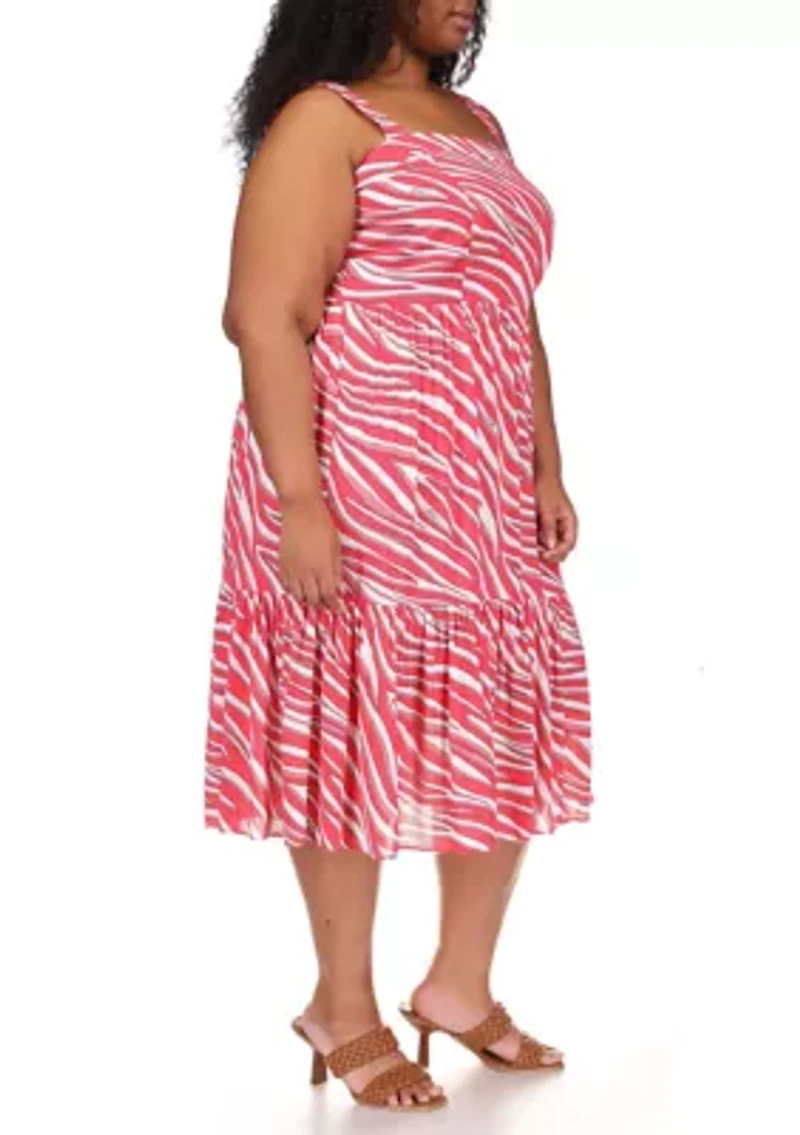 Plus Zebra Midi Dress