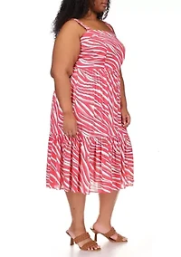 Plus Zebra Midi Dress