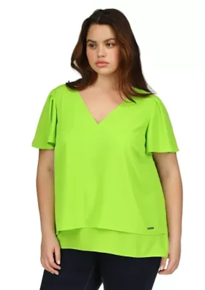 Plus Double Layered Top