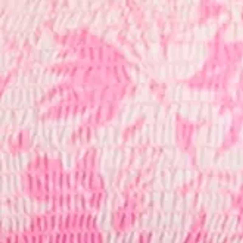 Plus Palm Tiered Smock Dress