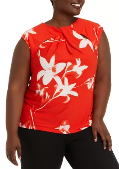 Plus Sleeveless Cut Out Knit top