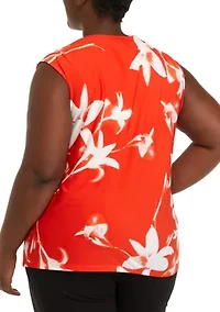 Plus Sleeveless Cut Out Knit top