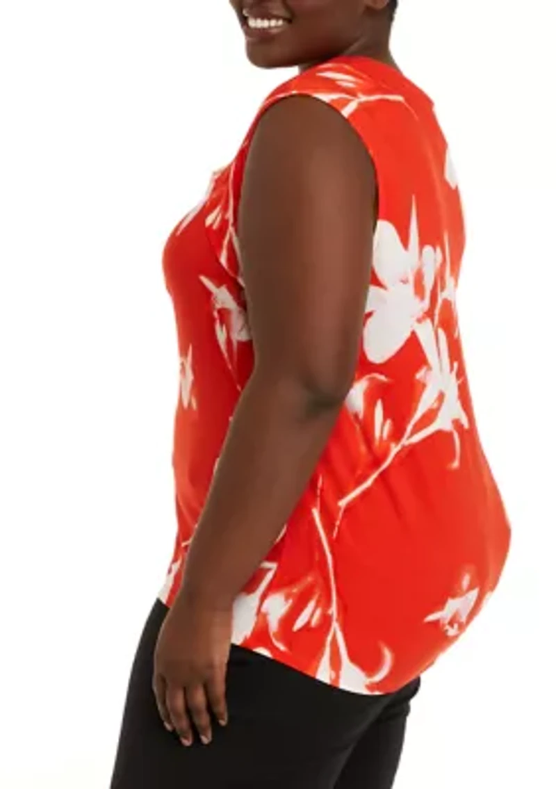 Plus Sleeveless Cut Out Knit top