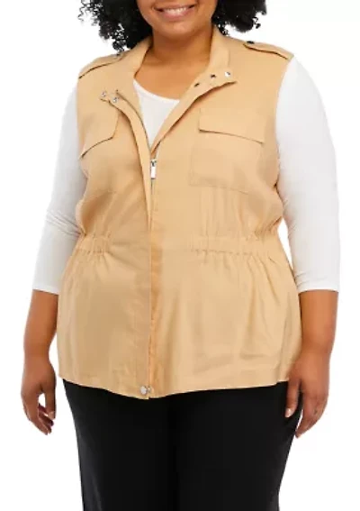 Plus Stretch Linen Vest
