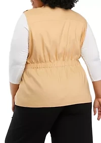 Plus Stretch Linen Vest