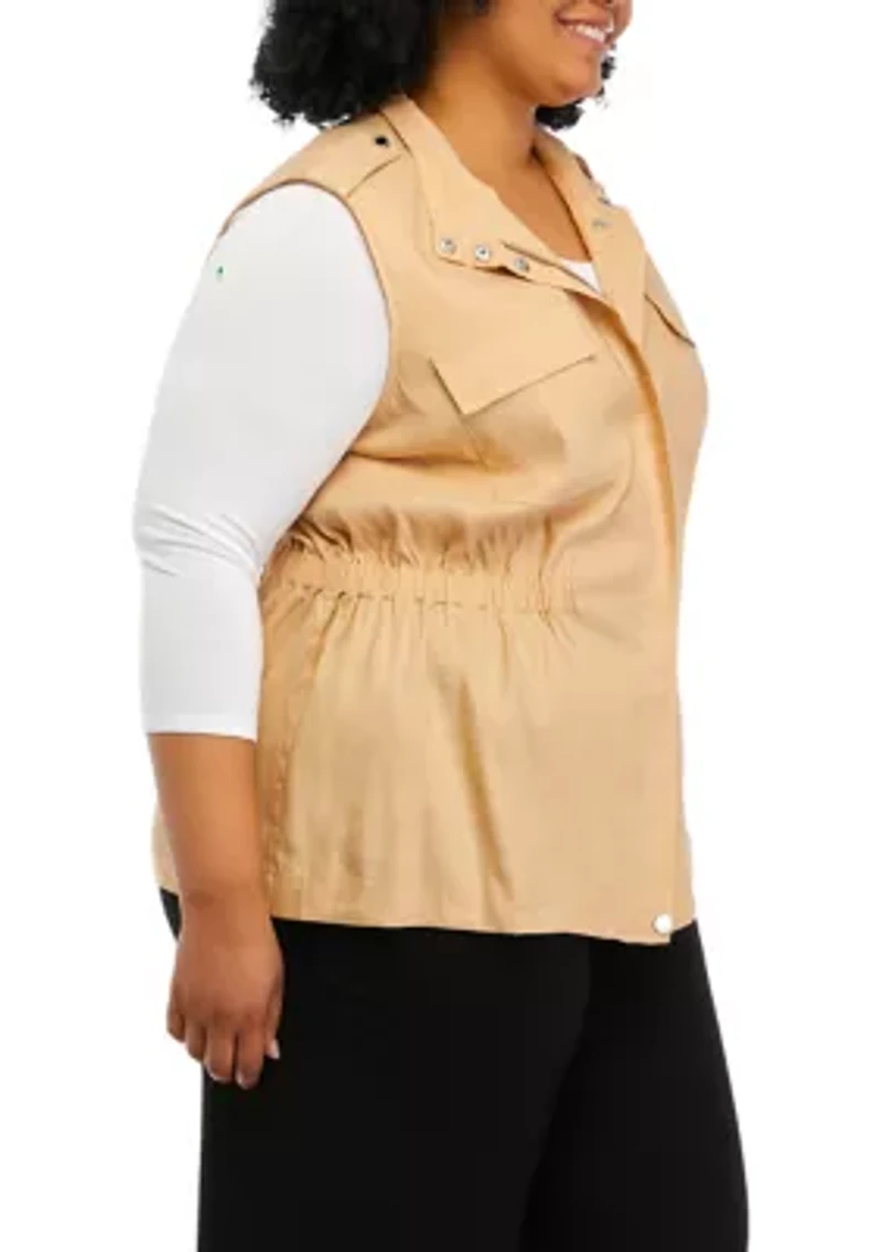 Plus Stretch Linen Vest