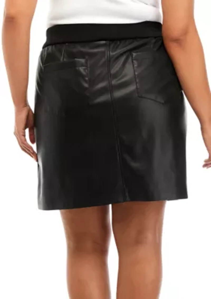 Plus Faux Leather Skirt