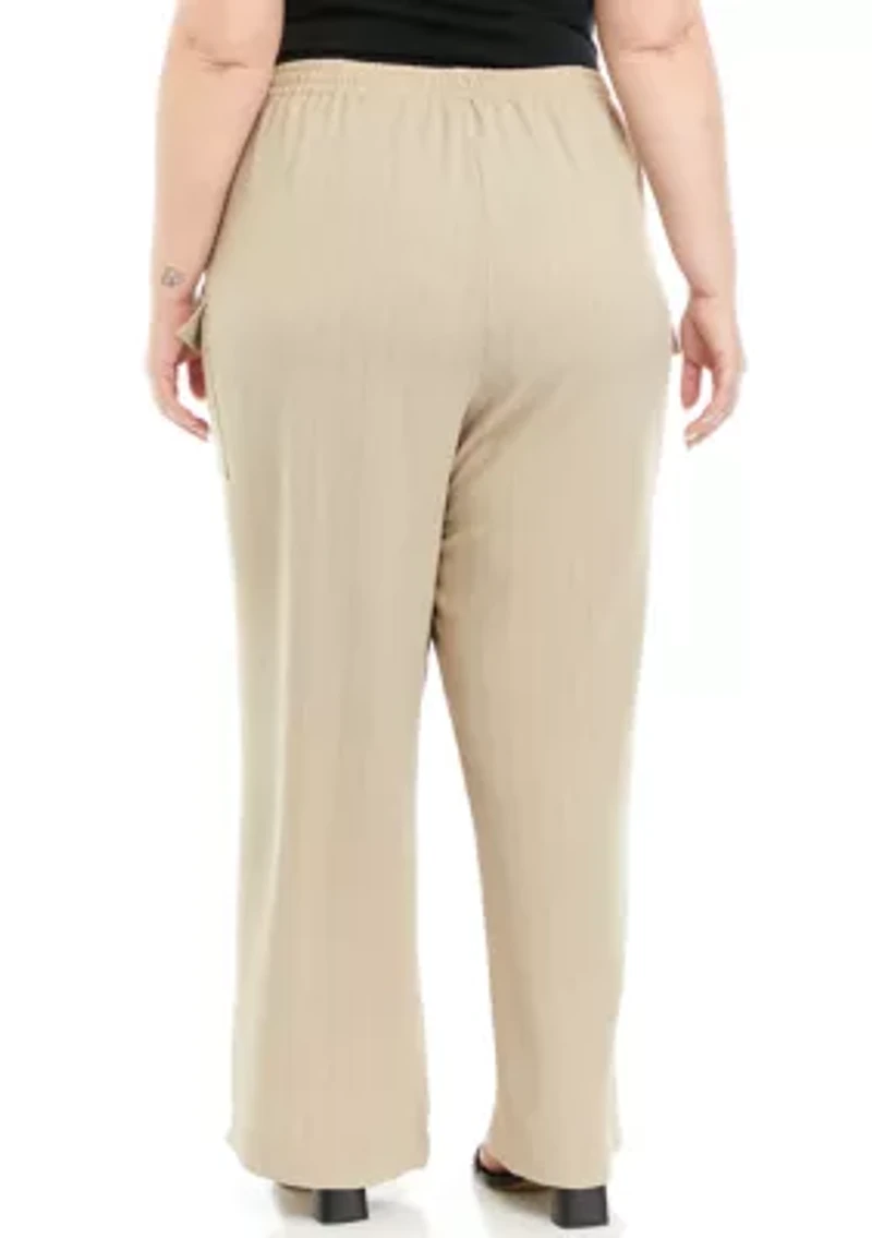 Plus Textured Stripe Pants