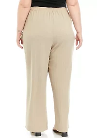 Plus Textured Stripe Pants