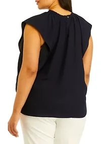 Plus Textured Woven Top