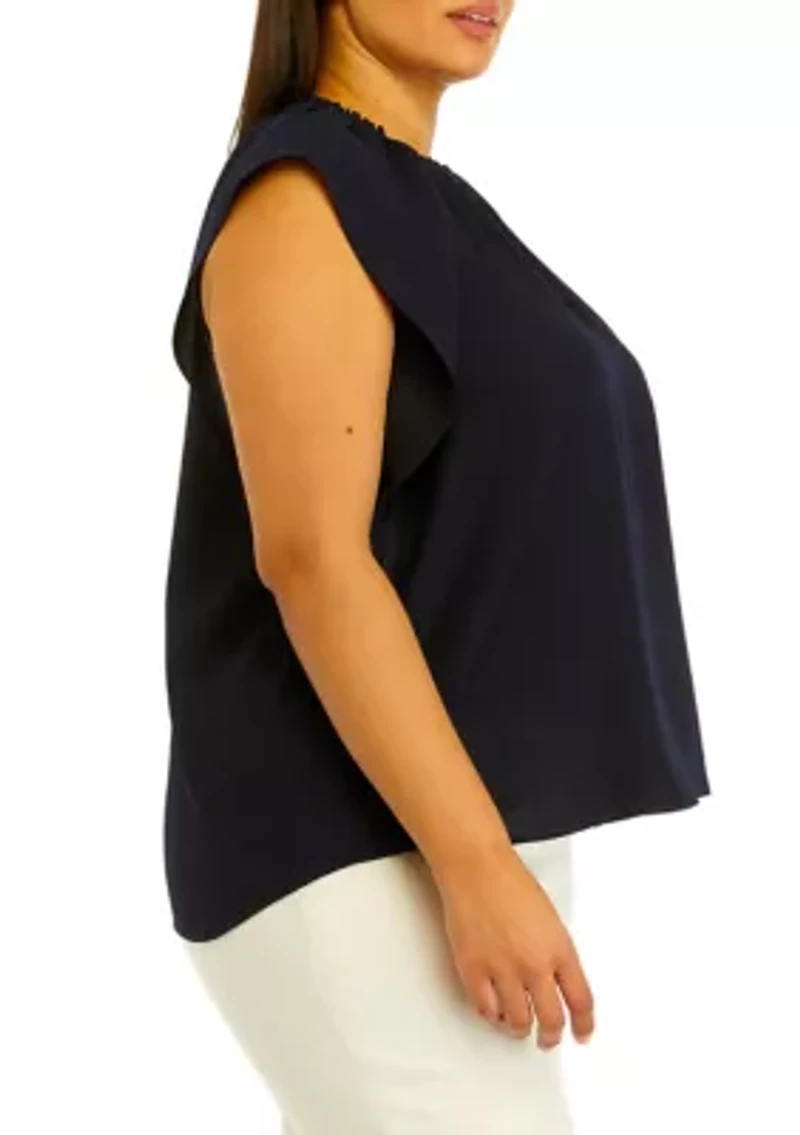 Plus Textured Woven Top