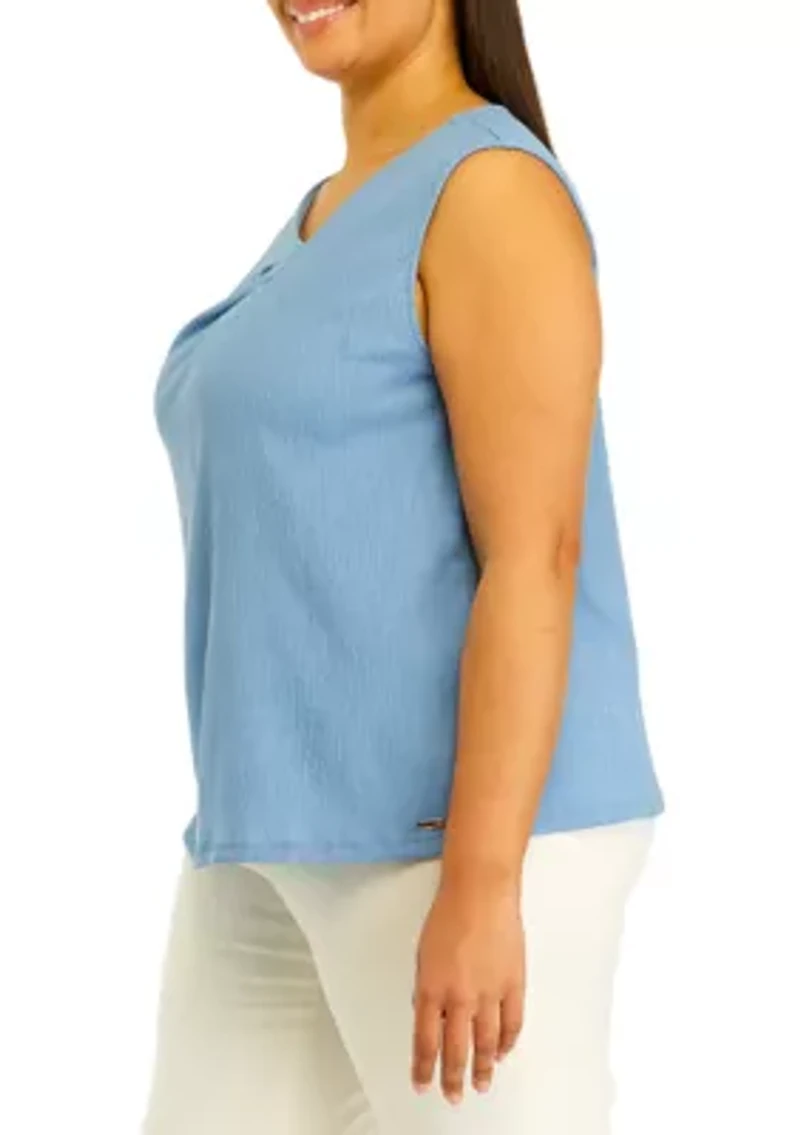 Plus Sleeveless Knit Top