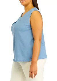 Plus Sleeveless Knit Top