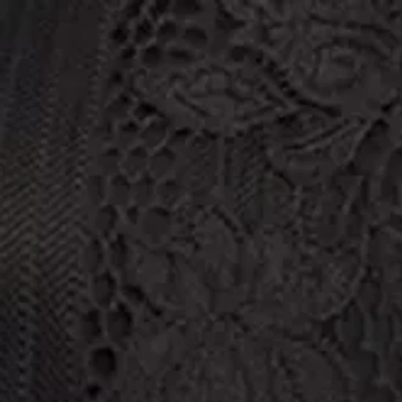 Plus 3/4 Sleeve Mock Neck Lace Top