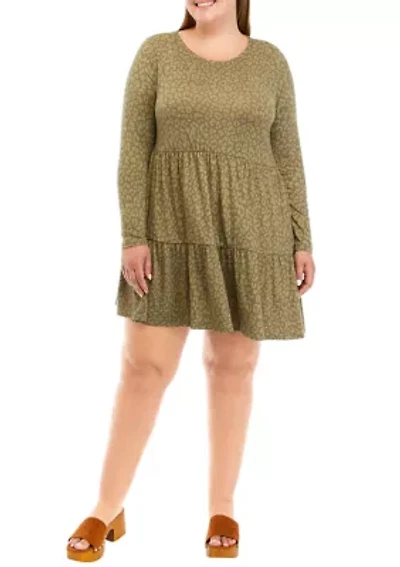 Plus Long Sleeve Yummy Babydoll Dress