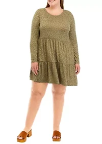 Plus Long Sleeve Yummy Babydoll Dress