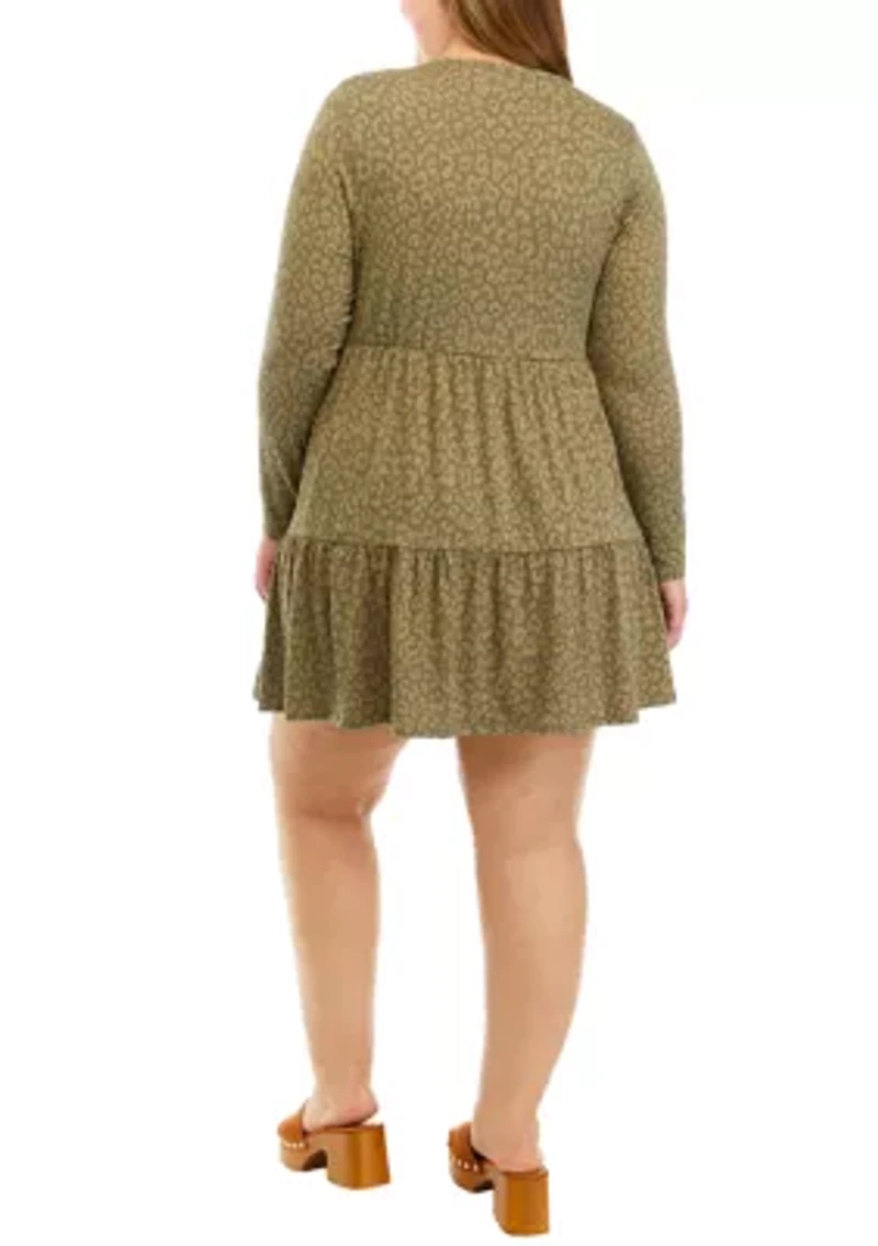 Plus Long Sleeve Yummy Babydoll Dress