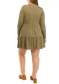 Plus Long Sleeve Yummy Babydoll Dress