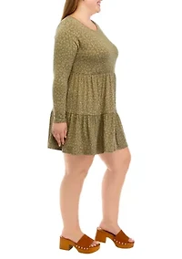 Plus Long Sleeve Yummy Babydoll Dress