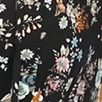 Plus 3/4 Blouson Sleeve Floral Babydoll Dress