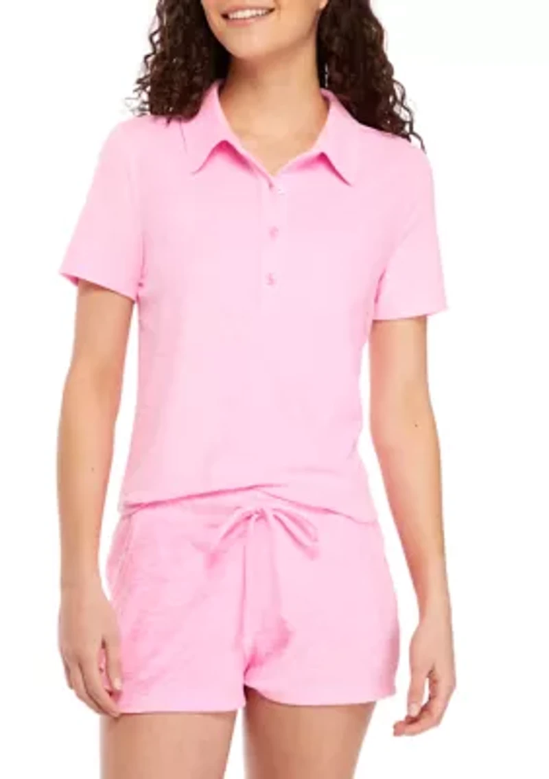 Juniors' Terry Polo Shirt