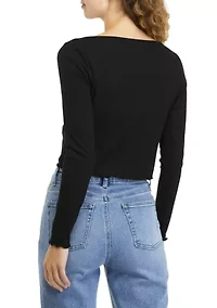 Juniors' Long Sleeve Cardigan Tank Set