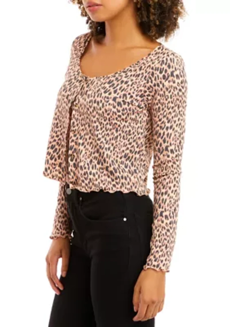 Juniors' Long Sleeve Cardigan Tank Set