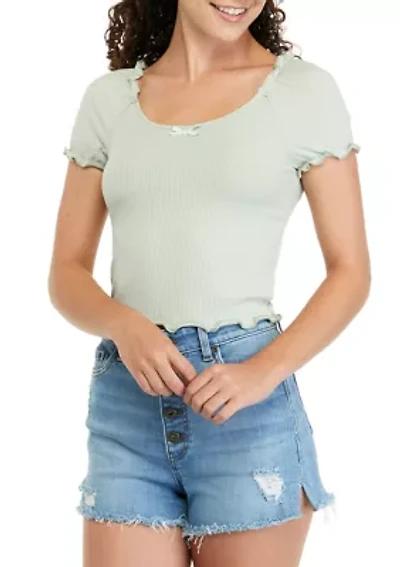 Juniors' Puff Sleeve Baby T-Shirt