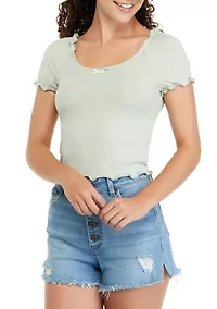 Juniors' Puff Sleeve Baby T-Shirt