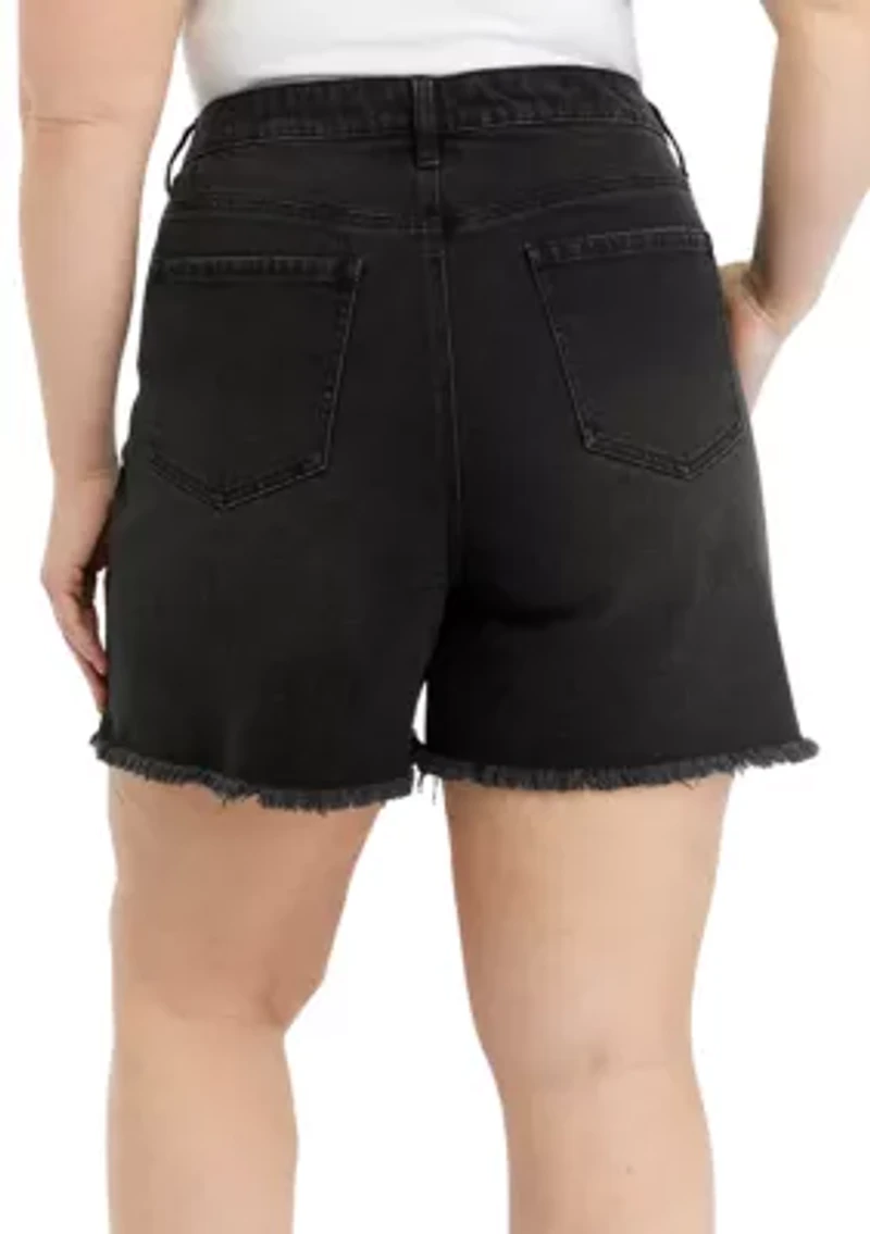Plus 5" High Rise Shorts with Slits