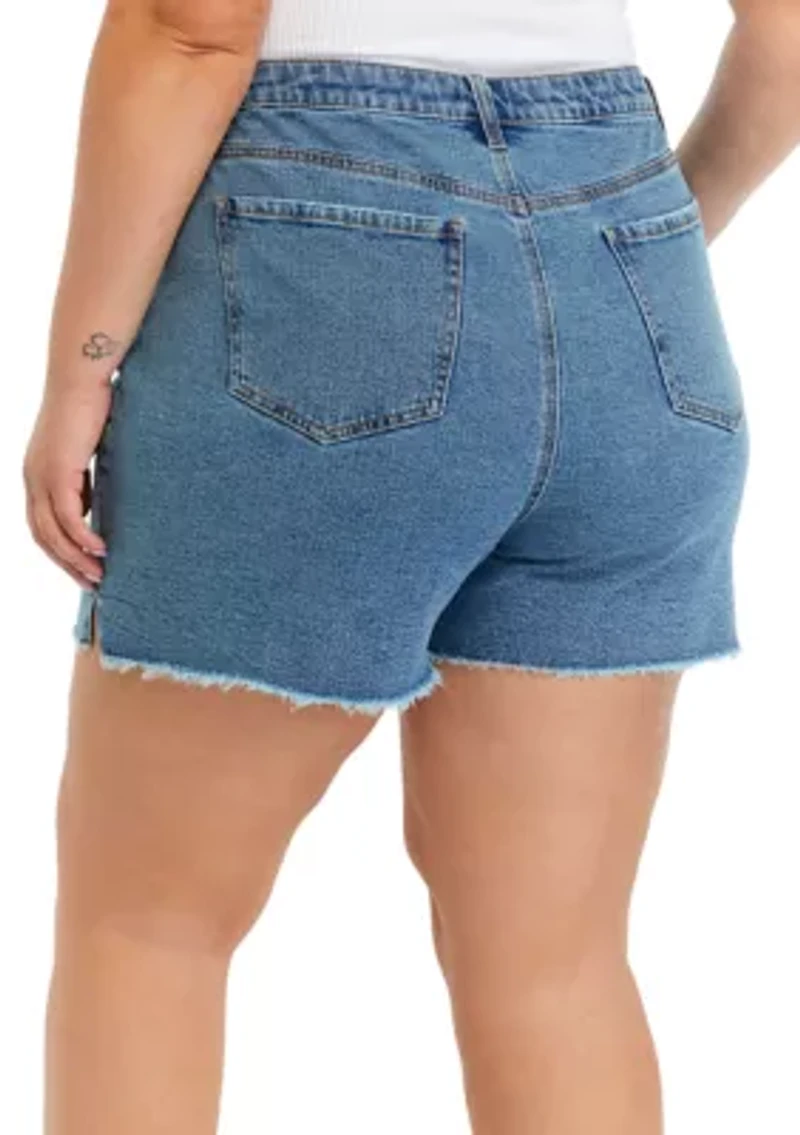 Plus 5" High Rise Shorts with Slits