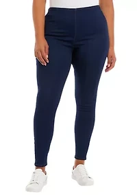 Plus High Rise Pull On Skinny Jeans