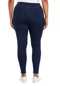 Plus High Rise Pull On Skinny Jeans