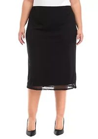 Plus Mesh Midi Skirt