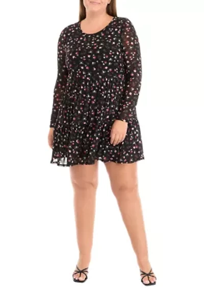 Plus Tiered Mesh Dress