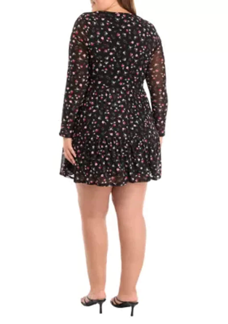 Plus Tiered Mesh Dress