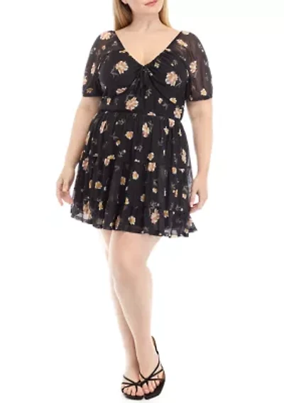 Plus Tiered Mini Dress