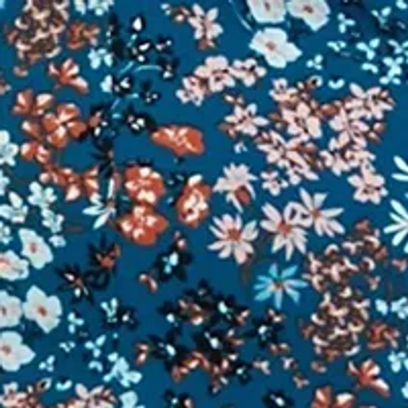 Plus Puff Sleeve Floral Midi Dress