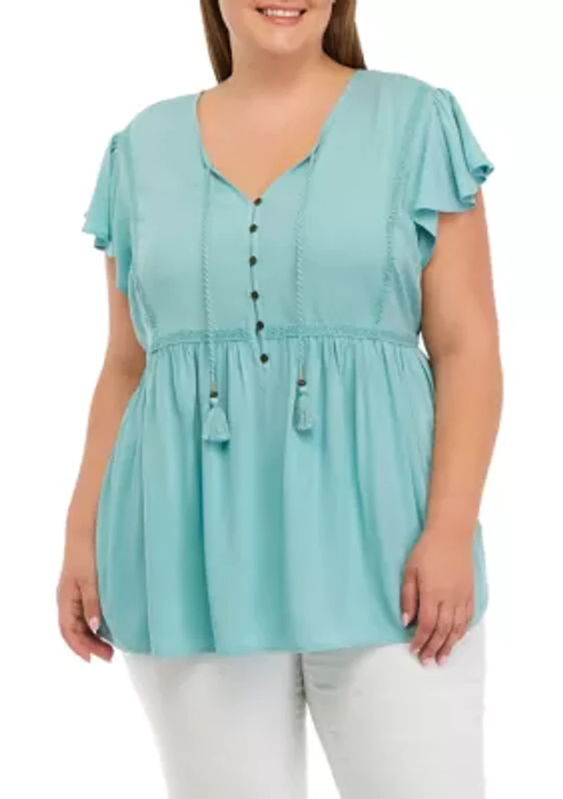 Plus Peasant Tunic Top