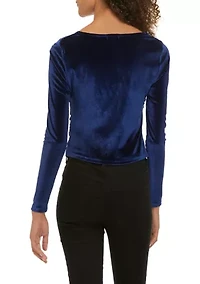Women's  Ruched Velvet Top