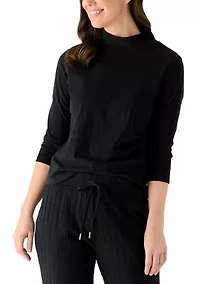 Women's Brushed Rib High Neck Top