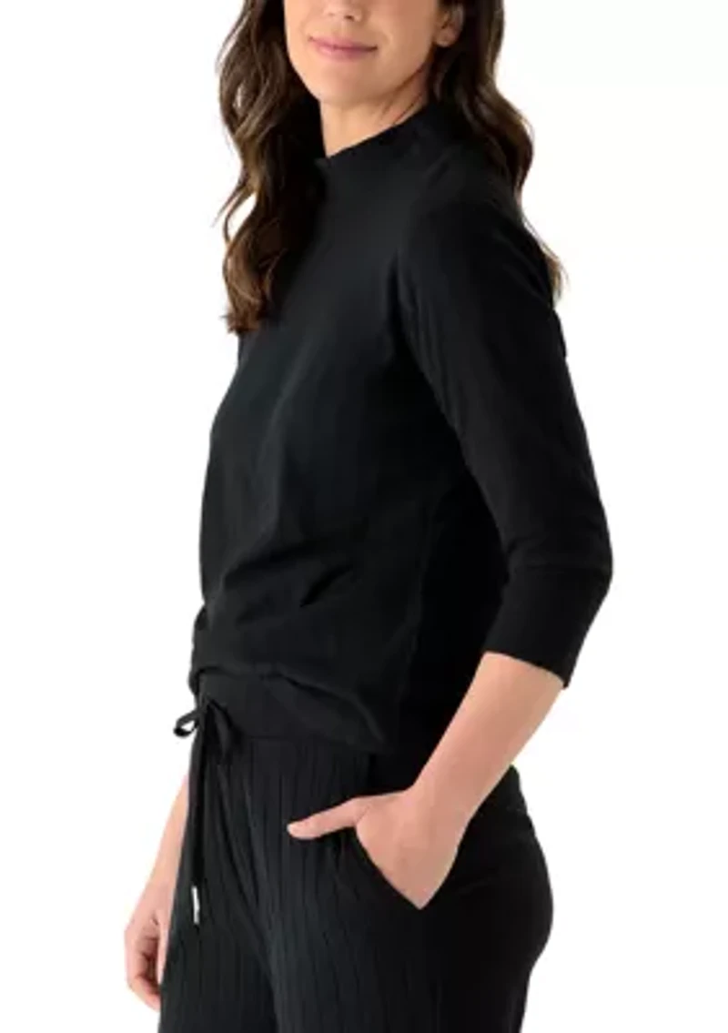 Women's Brushed Rib High Neck Top