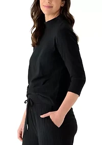 Women's Brushed Rib High Neck Top