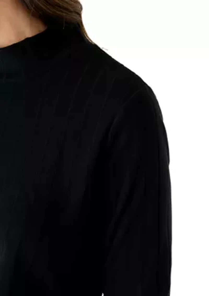 Women's Brushed Rib High Neck Top